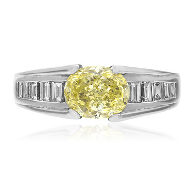 Anillo en platino con Diamante amarillo SI2 (CIRARI)