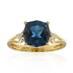 Anillo en oro con Topacio azul de Londres (CIRARI)