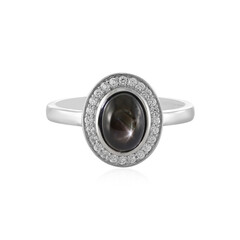 Anillo en plata con Zafiro estrella negra