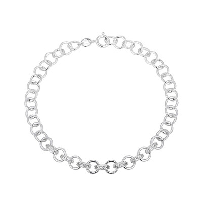 Brazalete en plata con Topacio blanco