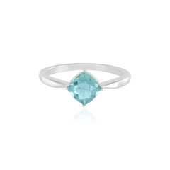 Anillo en plata con Fluorita azul petróleo