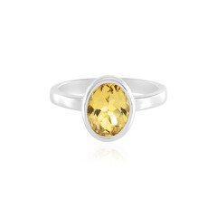 Anillo en plata con Berilo amarillo