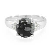 Anillo en plata con Obsidiana Copo de Nieve