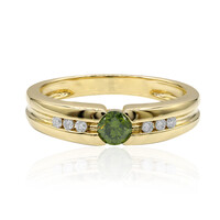 Anillo en oro con Diamante verde VS1