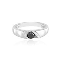 Anillo en plata con Diamante negro