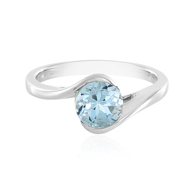 Anillo en plata con Topacio azul cielo