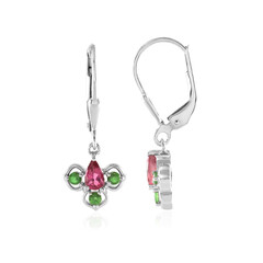 Pendientes en plata con Turmalina rosa de Nigeria