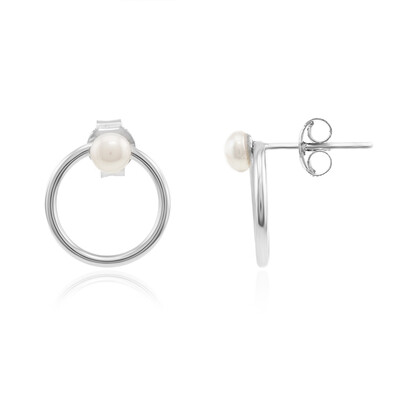 Pendientes en plata con Perla Freshwater (Joias do Paraíso)