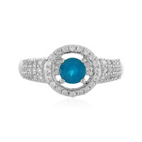 Anillo en plata con Apatita azul neón