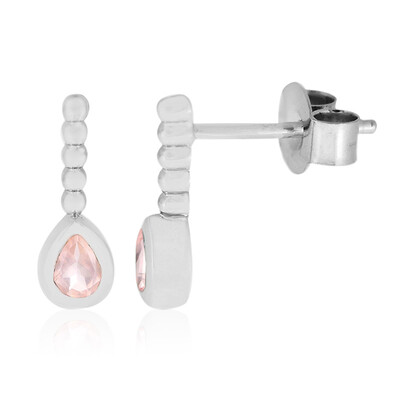 Pendientes en plata con Cuarzo rosa