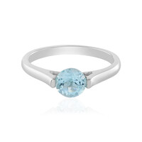 Anillo en plata con Topacio azul cielo