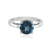 Anillo en plata con Topacio azul de Londres