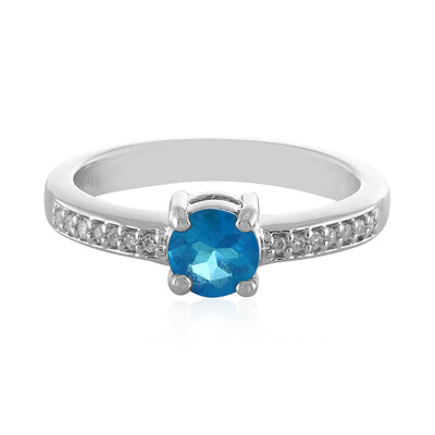 Anillo en plata con Apatita azul neón