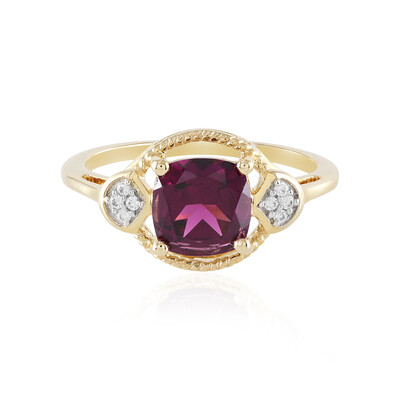 Anillo en oro con Granate Magenta