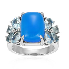 Anillo en plata con Ágata azul