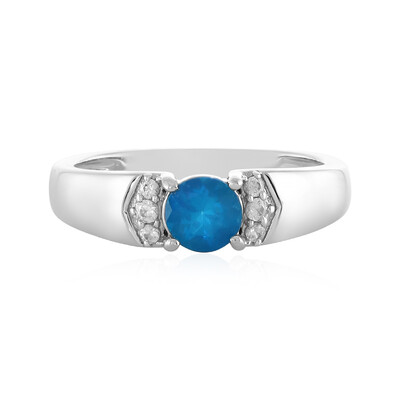 Anillo en plata con Apatita azul neón