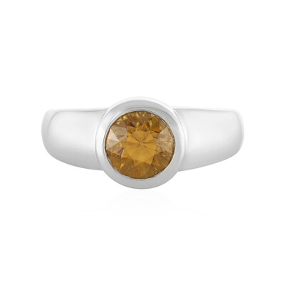 Anillo en plata con Zircón amarillo