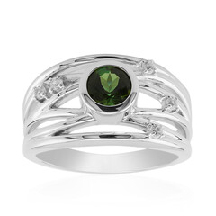 Anillo en plata con Turmalina verde de Brasil (Pallanova)