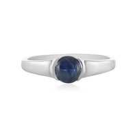 Anillo en plata con Zafiro estrella azul