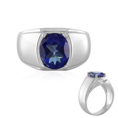 Anillo en plata con Topacio azul royal