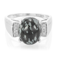 Anillo en plata con Obsidiana Copo de Nieve