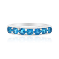 Anillo en plata con Apatita azul neón