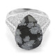 Anillo en plata con Obsidiana Copo de Nieve