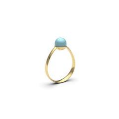 Anillo en plata con Larimar