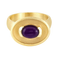 Anillo en plata con Calcedonia morada