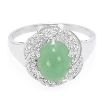 Anillo en plata con Aventurina verde