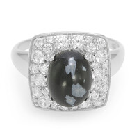 Anillo en plata con Obsidiana Copo de Nieve