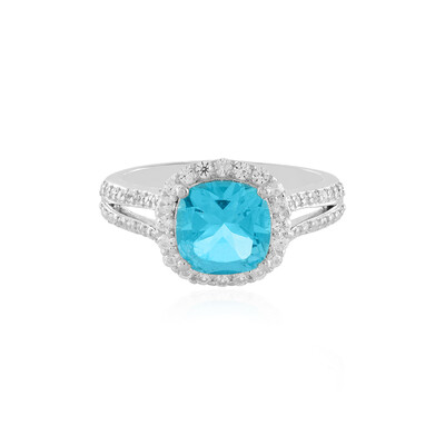 Anillo en plata con Topacio color Paraiba