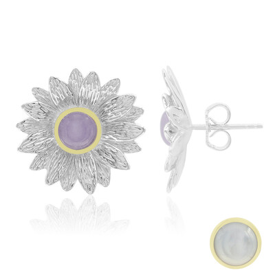 Pendientes en plata con Jade lavanda (MONOSONO COLLECTION)