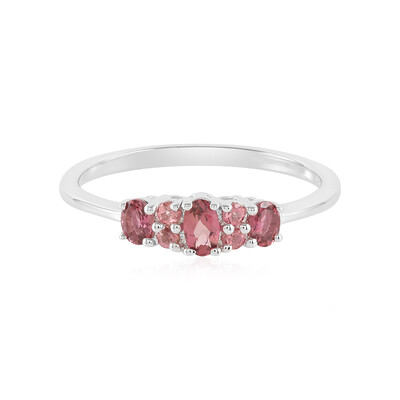 Anillo en plata con Turmalina rosa de Brasil