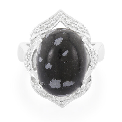 Anillo en plata con Obsidiana Copo de Nieve