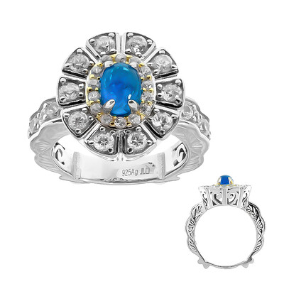 Anillo en plata con Apatita azul neón (Dallas Prince Designs)