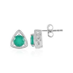 Pendientes en plata con Ónix verde