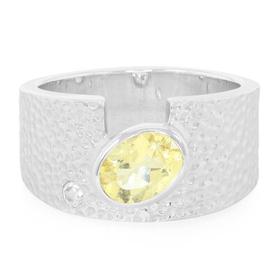 Anillo en plata con Berilo amarillo