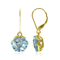 Pendientes en oro con Topacio azul suizo (Glenn Lehrer)