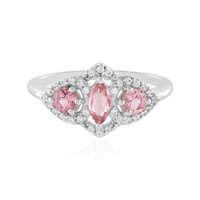 Anillo en plata con Turmalina rosa de Nigeria