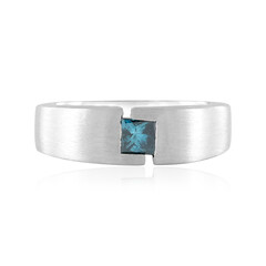 Anillo en plata con Diamante azul I3