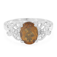 Anillo en plata con Cuarzo cognac