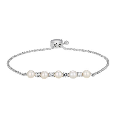 Brazalete en plata con Perla blanca Freshwater