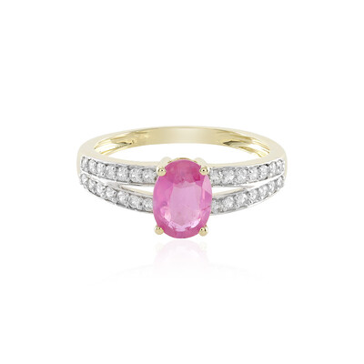 Anillo en oro con Zafiro rosa de Madagascar