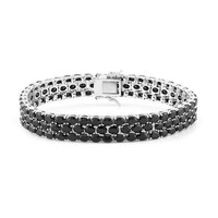 Brazalete en plata con Espinela negra