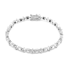 Brazalete en plata con Topacio blanco