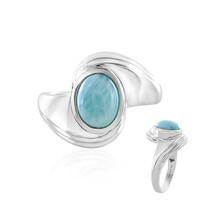 Anillo en plata con Larimar