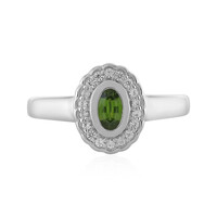 Anillo en plata con Zircón verde Ceylon