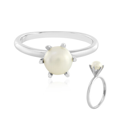 Anillo en plata con Perla beige Freshwater