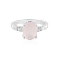 Anillo en plata con Cuarzo rosa